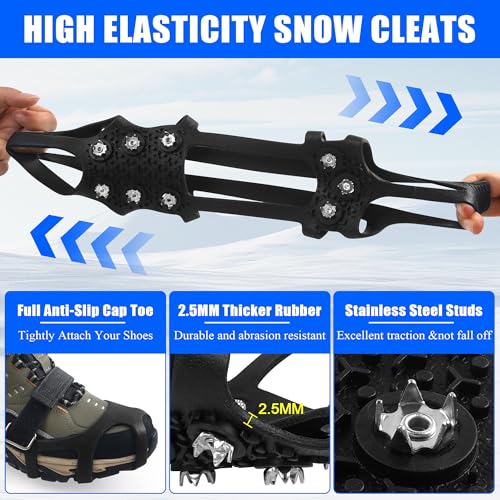 Crampons à glace 9 crampons antidérapants en caoutchouc - 4