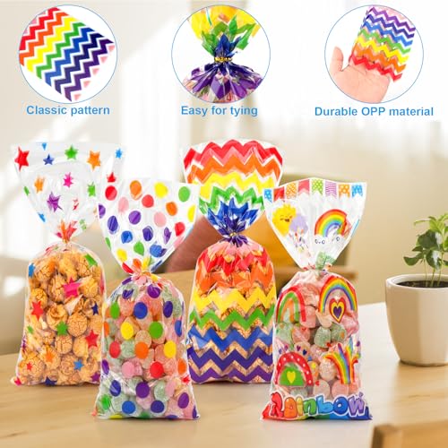 Coicok 100 Pièces Sachet Anniversaire Enfant, Sacs Plastique Transparent Sachet Bonbons Anniversaire, Sacs de Cadeau Alimentaire Cellophane pour Bonbons d'anniversaire, Fêtes, Noël – vue 7