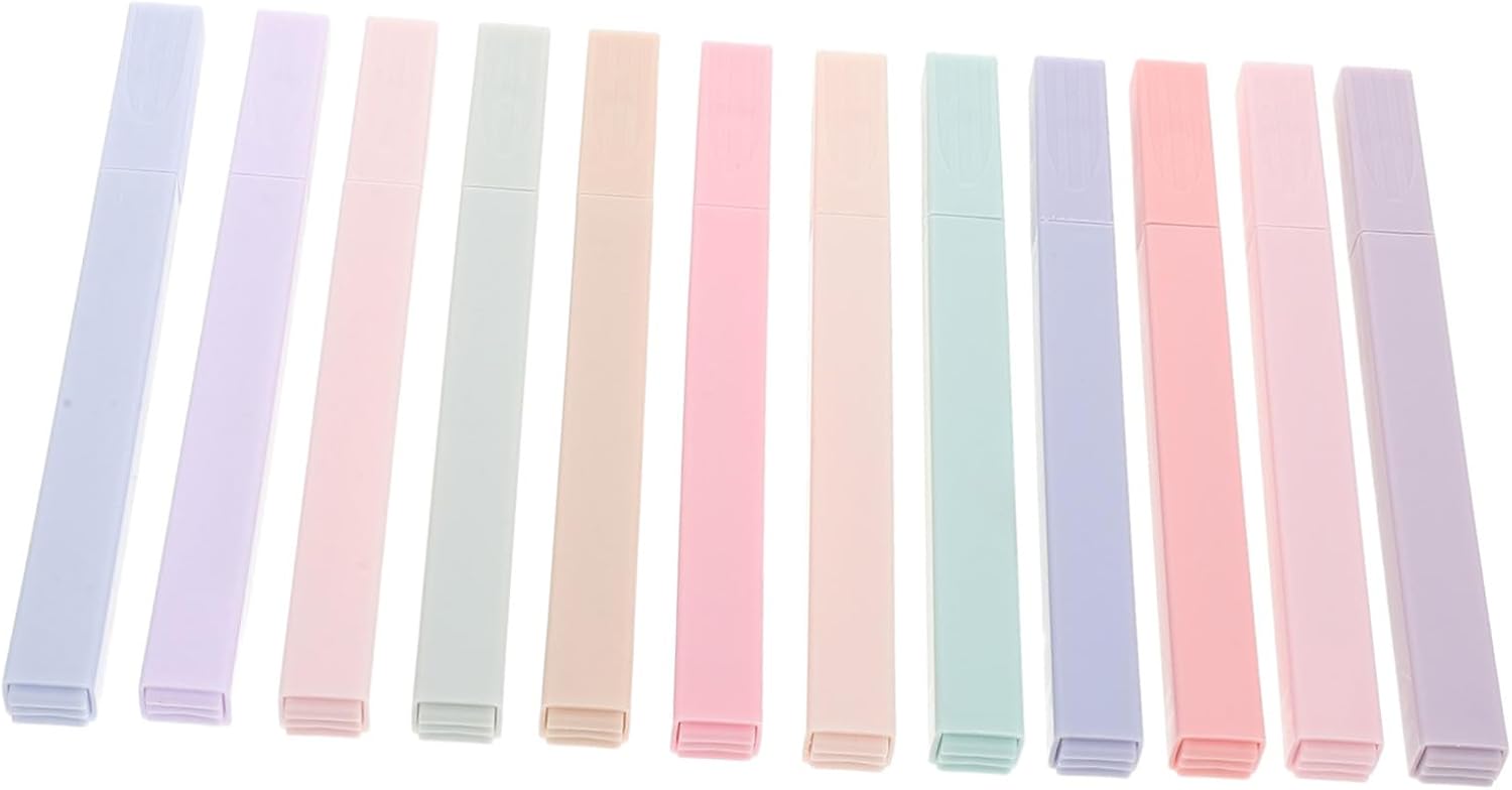 12 Pack Fluorescent Highlighters Chisel Tip Markers Large Capacity Ink for Office School Study and Journal Assorted Bright Colors