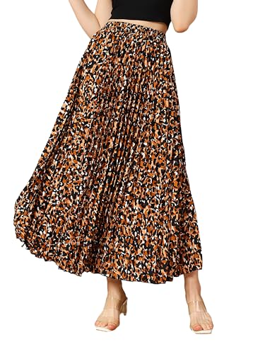 Image of KZULLY | Floral Printed Maxi Skirt | Comfortable Elastic Waist | Stylish Morden and Comfortable Looking | Fashionable and Modern Look Perfect for Any Event| Polyester, Crepe| for Women
