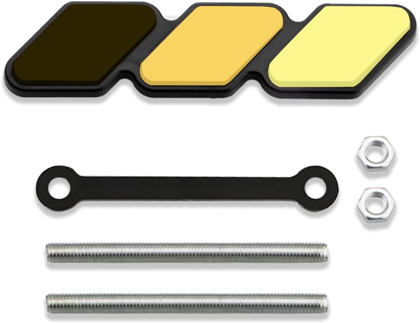 Grille Decor Badge, Tri-Color Grille Insert Trims, Tri-Color Grille Badge Emblem Decoration Accessories Car Truck Label Fit for Most Vehicles (Gold)