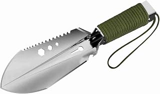 Pala de Camping 8 en 1 de Acero Inoxidable con Bolsa de Almacenamiento para Senderismo, Mochilerismo y Jardinería. (Ejercito Verde)