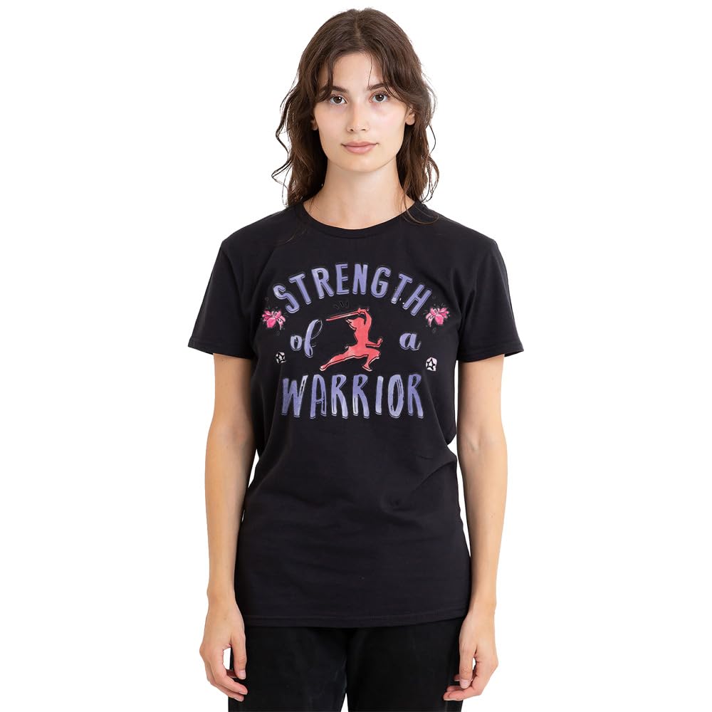 T-shirt Mulan Disney l'esprit de la guerrière en coton noir