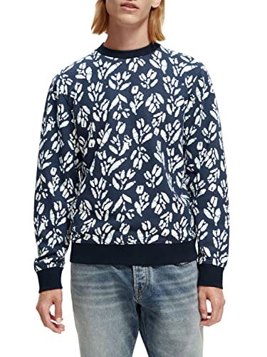 Scotch & Soda Herren Printed Crew Neck Felpa in Organic Cotton Sweatshirt, Combo F 0222, M EU Cover