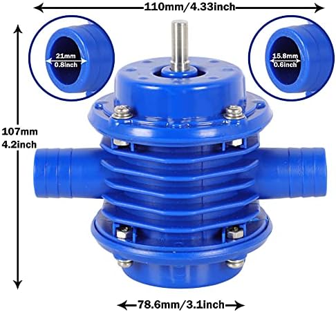 ORIENTOOLS Drill Power Water Pump Blue Drill Pump 2400L/H Drill Water Pump2000-3000 RPM,Oil Fluid Water Use, Blue