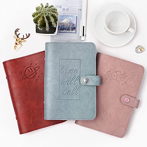 Notatniki Agenda pamiętnik osobisty organizer skórzany pokrowiec luźny liść notatnik wymienny papier podróżny notatnik artykuły pa 1 szt. papier (kolor: Wiśniowy róż, rozmiar: A5)