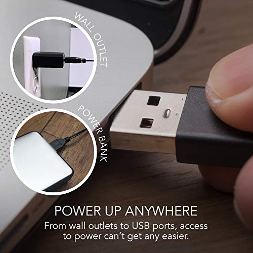 Sharper Image Sbs1-Si Small Personal Usb Fan With Soft Blades, 2 Speeds, Touch Control, Quiet Operation, 5V Wall Adapter, 6 Ft. Cable, Black #TOP4