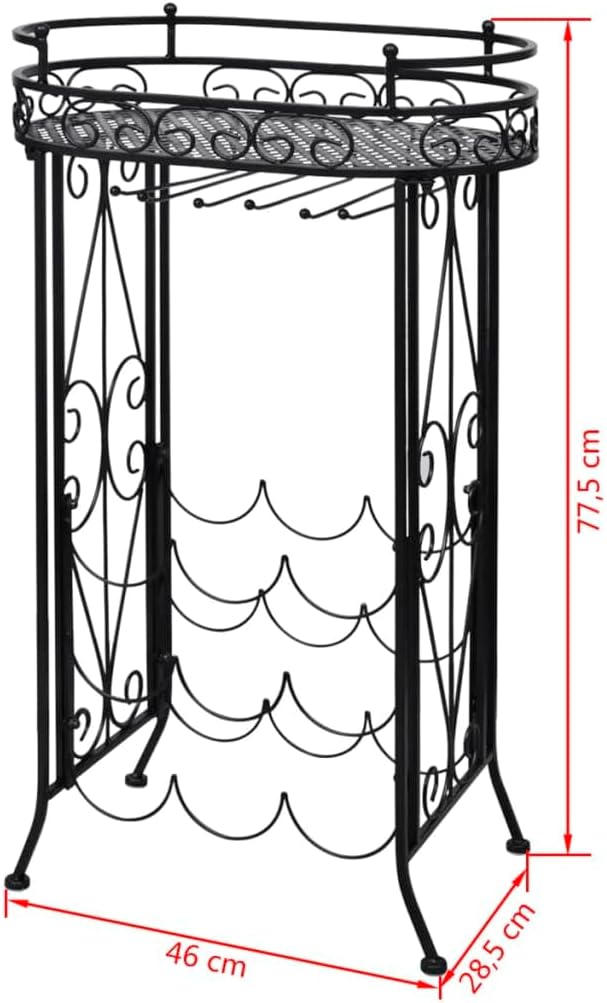 vidaXL Organizador de Botellas de Vino para 9 Botellas, Hierro Forjado miniatura 3