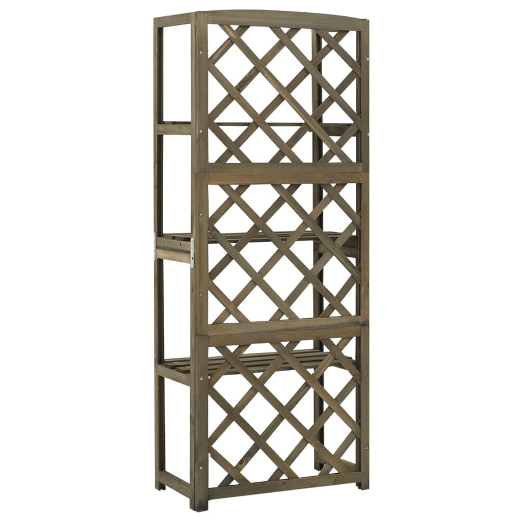 vidaXL Graticcio con Ripiani Grigio 55x30x140cm in Massello di Abete