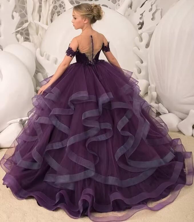 Flower Girl Dresses for Wedding Girls Embroidery Princess Dress Girl's Pageant Communion Tulle Dress Ball Gown for Kids4