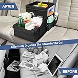 INFANZIA Car Seat Organizer, Backseat Van Organizer with Cup Holders for Car Front Passenger and Back Seat, Carseat Storages with Cooler Compartment for Kids and Adults for Toy, Snacks (Black) - Image 7