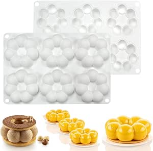 mostsom Lot de 2 moules ronds en silicone pour chocolat, sucettes, outils de décoration de gâteaux