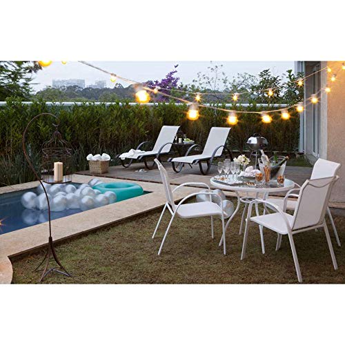 Espreguiçadeira de Alumínio Reclinável Galés Marrom e Bege