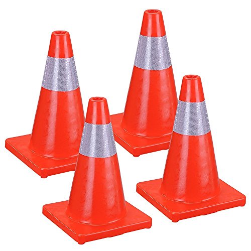 CHIMAERA (4-Pack) Traffic Cones for Construction Road Hazard Reflective Safety 18"