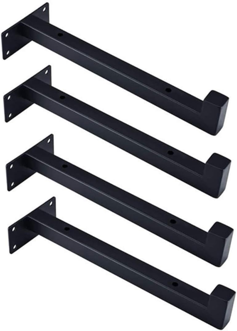 4Pcs Heavy Duty Iron Support Brackets Wall Mounted Storage Shelf Brackets for Home Office Kitchen and Garage Easy to Install Sturdy Design for Bookshelves and Partitions