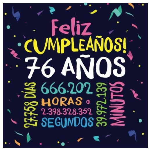 Feliz Cumpleaños - 76 Años: Un libro de visitas para fiesta de 76 cumpleaños – Decoración y regalos originales para hombres y mujeres - 76 años - ... para felicitaciones y fotos de los invitados