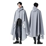 [AOKOWN] 電動バイク用 防暴雨レインポンチョ ロングサイズ 対応フード 鏡用プロテクションカバー 防水接縫加工 自転車/オートバイ兼用 通学通勤快適 軽量折畳可能 オールシーズン対応