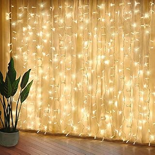 KPROE Curtain Lights, Upgrade LED Window Fairy Lights 8 Lighting Modes, Window Icicle