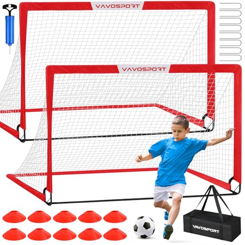 VAVOSPORT Soccer Goal, 2 of 6'x4' Kids Soccer Goals for