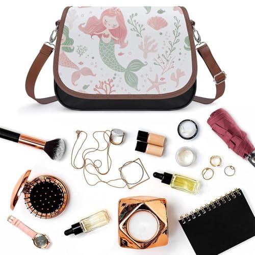 Sacoche en cuir premium imprimé sirène chic et moderne