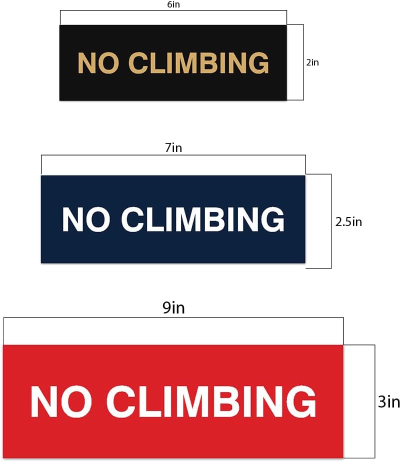 Signs ByLITA Basic No Climbing Sign | Easy No-Tool Installation | Powerful Foam Tape (Black) - Large (2 Pack)