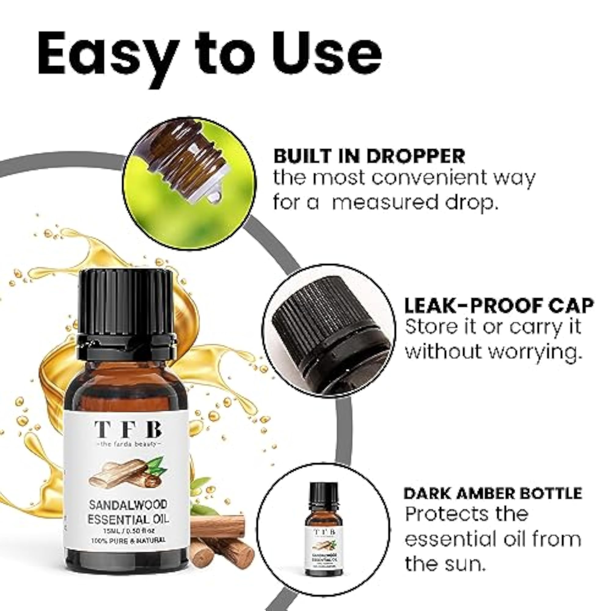 TFB Sandalwood Essential Oil, 15ml