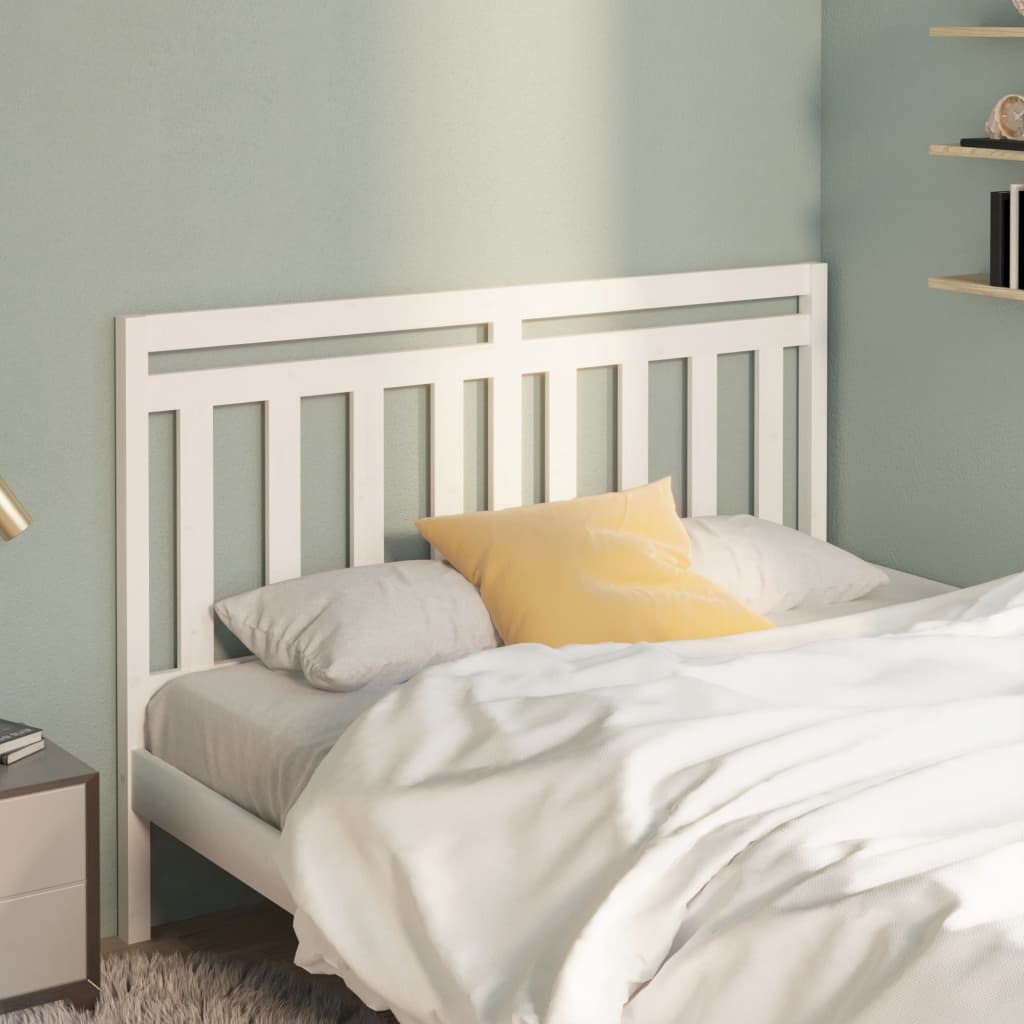 vidaXL Cabecero de Cama Cabezal Dormitorio Estructura Habitación Mobiliario Muebles Decoración Adorno Madera Maciza de Pino Blanco 146x4x100 cm