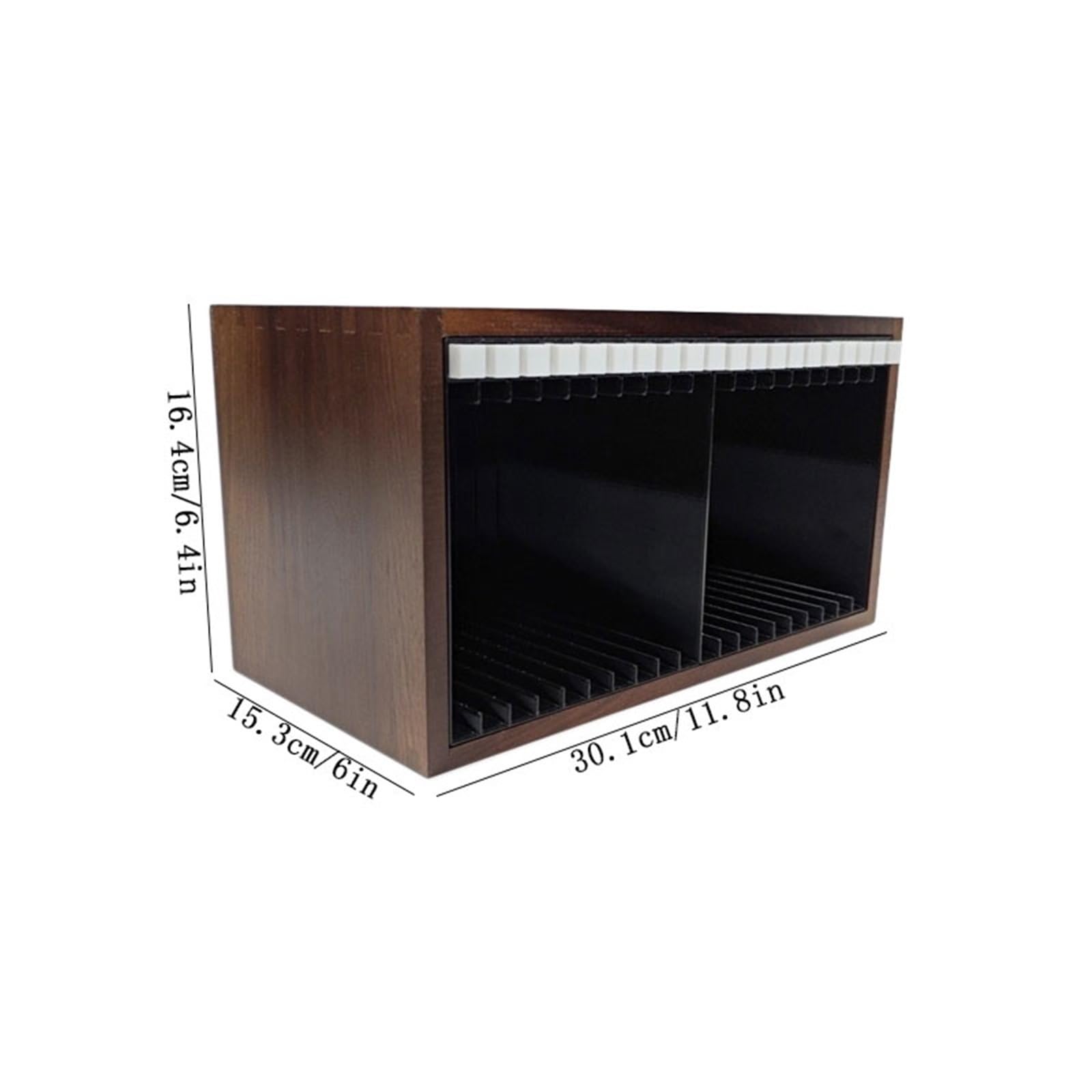 Custodia per CD Scaffale porta CD pop-up con 20 scomparti, espositore for album musicali in legno per lo studio