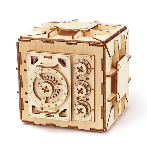 3D Wooden Puzzle Box - Advanced Brain Teaser - Reusable & Portable - Perfect for Birthday Parties & Family Nights - Money Box - Double Surprise