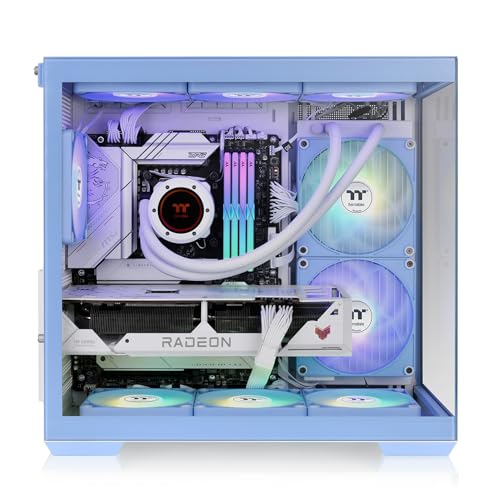 Image of Thermaltake View 380 TG ARGB Hydrangea Blue ATX Case; 4x120mm ARGB Fans Included; Supports Hidden-Connector Motherboard; Front & Side Dual Tempered Glass Panel; CA-1Z2-00MFWN-0AZ3 Year Warranty