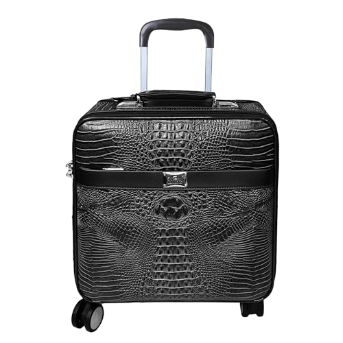 Image of THE CLOWNFISH Drift Small 16inch Cabin Trolley Bag for Travel|Hard Suitcase for Travel with Aluminium Trolley, Wheels, 360 Degree Rotation - Black
