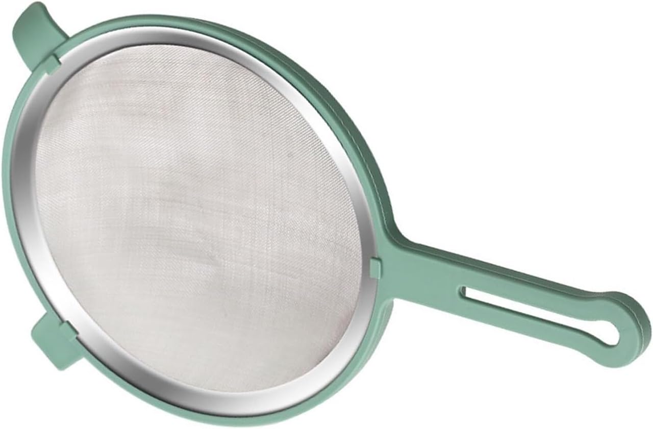 Fine Mesh Stainless Steel Strainer Skimmer Spoon with Handle for Quinoa, Baking, Kitchen Use(Large)