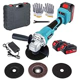 Cordless Angle Grinder Set, 18V Electric Cut-off Tool/Grinder with 2 Pack 5.0Ah Lithium-ion Battery