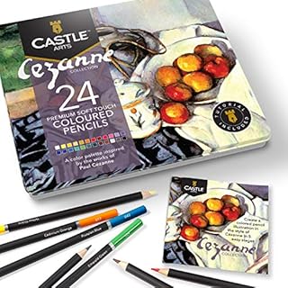 Castle Arts Themed 24 Coloured Pencil Set in Tin Box, perfect colours for Landscapes. Featuring quality, smooth coloured cores, superior blending & layering performance achieving great results