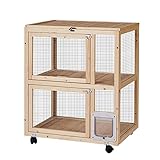 Bon effet de ventilation La cage pour animaux de compagnie est constituée d'un maillage dense dans son ensemble, ce qui peut non seulement vous satisfaire pour observer les mouvements de votre animal à tout moment, mais également apporter un bon effet de ventilation à votre animal.