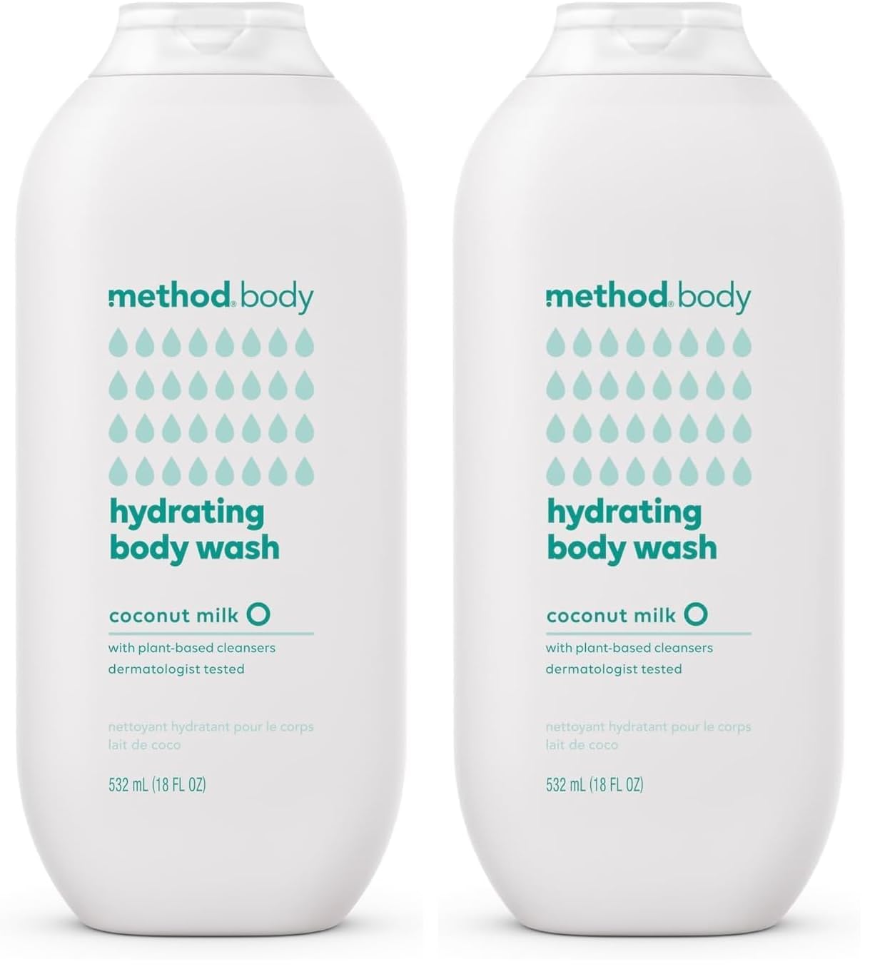 Method Body Wash, Hydrating Coconut Milk, Paraben and Phthalate Free, 18 oz (Pack of 2)