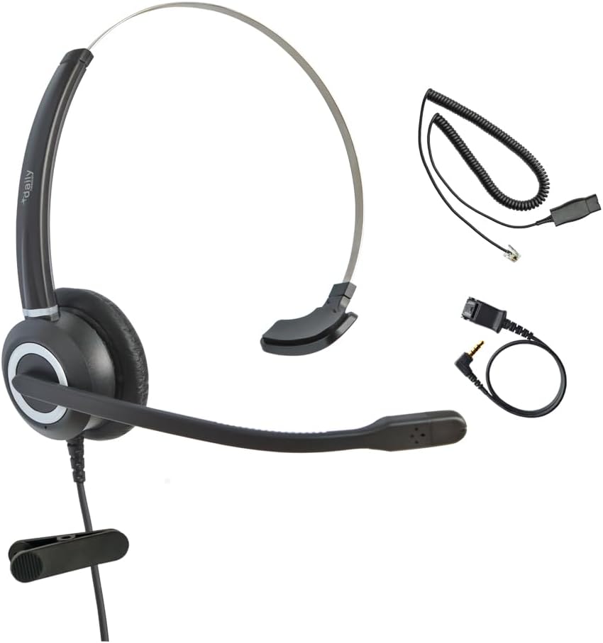 Avaya Headset HD Voice with HIS Adapter Compatible with Avaya 1600, 9600, J100 Series IP Phones Model, Plus 3.5mm Adapter (Monaural)