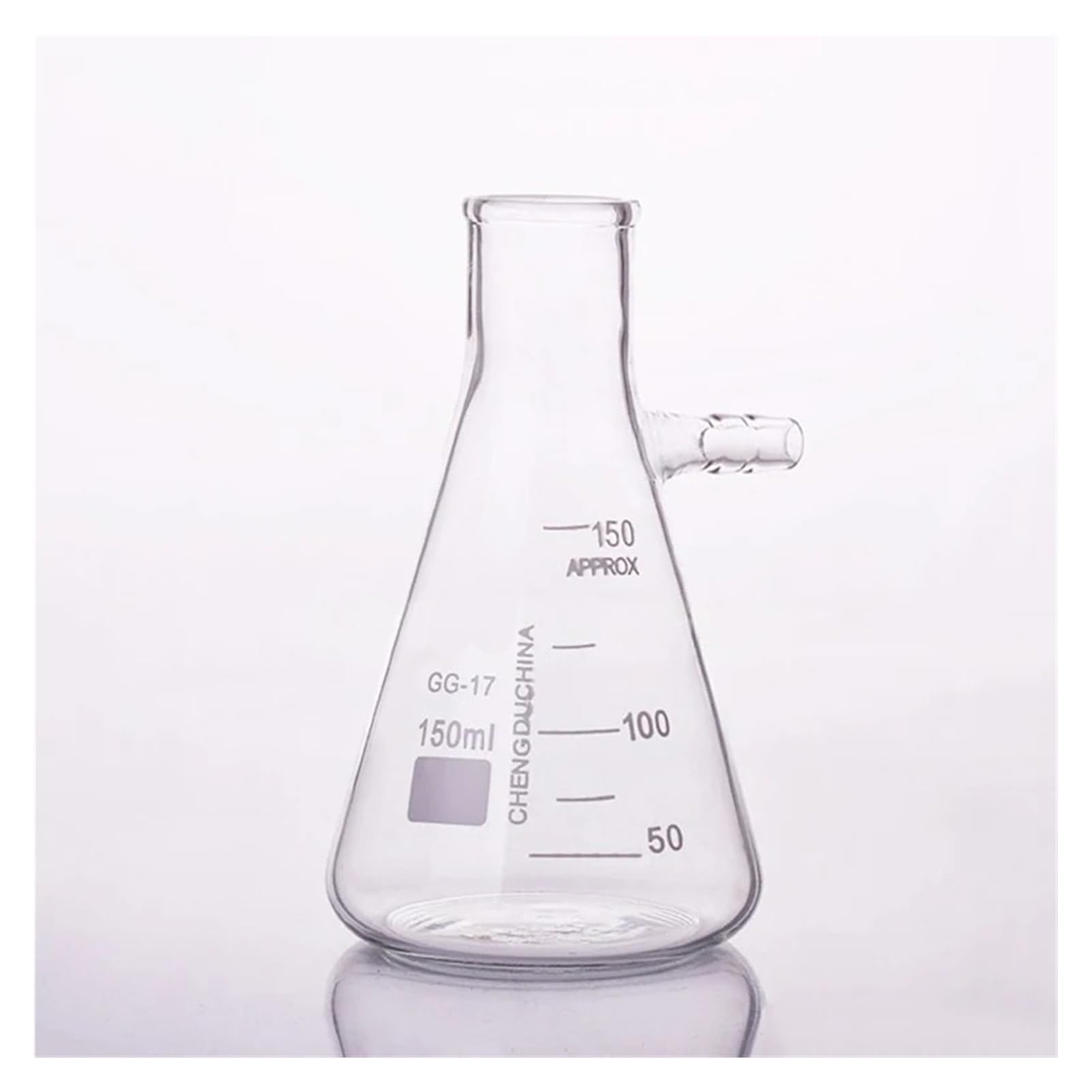 Matraz filtrante Cuello Estrecho con graduaciones,Capacidad 50mL-10000mL,Matraz Triangular con túbulos,Frasco Erlenmeyer filtrante(5000mL)
