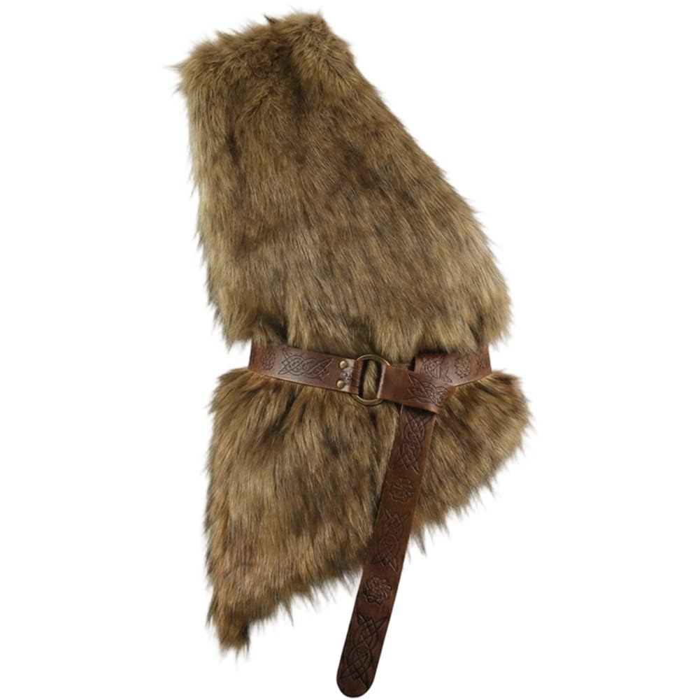 Fituenly Medieval Vest with Belt, Viking Shawl Shoulder Cape Waistcoat Renaissance Halloween Cosplay Costume Accessory