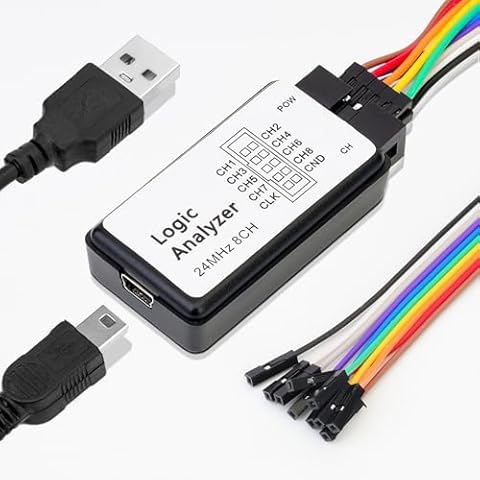 Logic Analyzer Device Kits, USB 24M 8CH 8 Channel UART IIC SPI Debug with Buffer Chip or Arduino FPGA M100 SCM Supports 1.1.15 Version Software, WIN7 (32 & 64), 2K, XP, Linux Cover