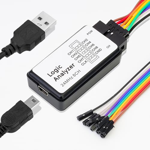 FancyWhoop Logic Analyzer Device Kits, USB 24M 8CH 8 Channel UART IIC SPI Debug with Buffer Chip or Arduino FPGA M100 SCM Supports 1.1.15 Version Software, WIN7 (32 &amp; 64), 2K, XP, Linux