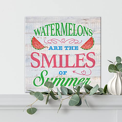 Lameila Summer Sign Wall Art Prints Canvas Painting Watermelons Are The Smiles Of Summer Print Country Home Kitchen Decor 8" X 8" #TOP3