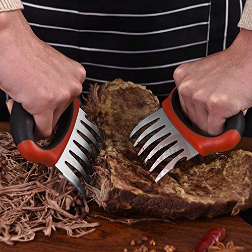 Scn Bear Claws Meat Shredder-Bbq Claws Stainless Steel Fork Set For Shredding Pulling Lifting Pork Chicken Beef With Heat Insulated Handel Set Of Two Barbecue Grilling Tool #TOP4