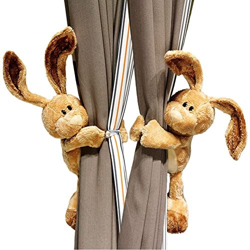 Wudaizhi 1 Paire D'embrasses De Rideaux, Pinces À Rideaux en Forme De Lapin, Attaches Décoratives pour Chambre, Salon, Bureau Ou Fenêtre