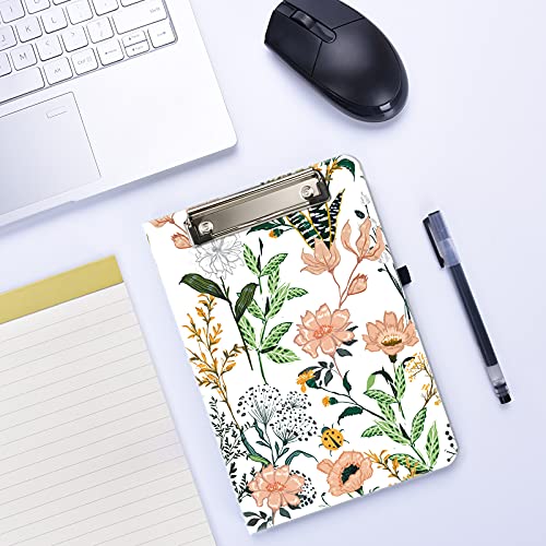 Hongri Mini Clipboard Folio with Refillable Lined Notepad and Interior Storage Pocket for Students, Classroom, Office, Women, Man, Cute Custom Pattern, Standard A5 Size 6" x 9", Evergreen - Thumbnail 6