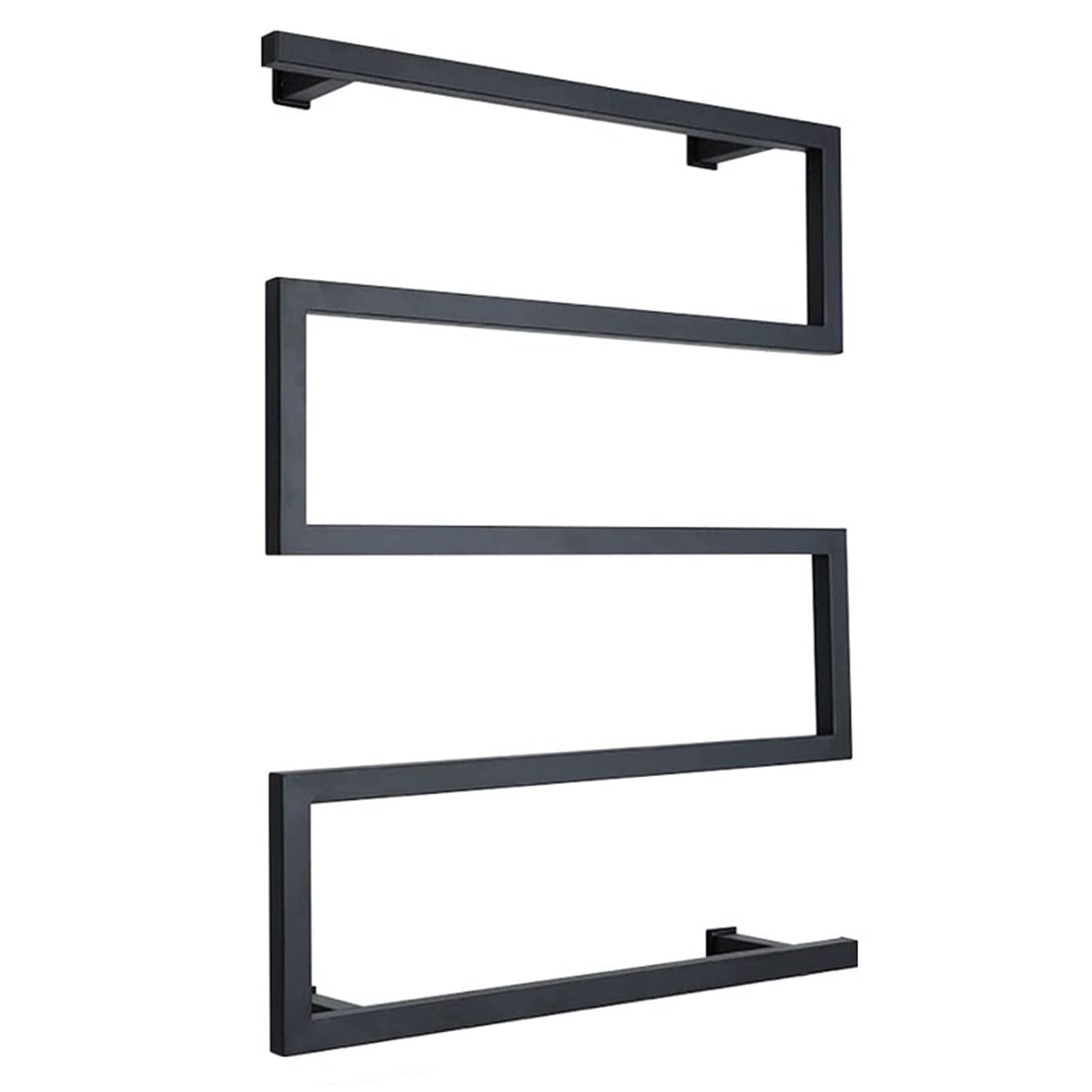 ZQFIDFYR Electric Towel Warmer for Bathroom Black 304 Stainless Steel Heated Towel Rack Wall Mounted 90W Heated Towel Rail Radiator with Waterproof LED Switch (Plug in)