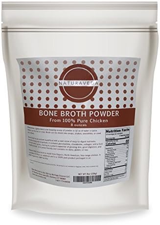 Bone Broth Protein Powder – 8oz, Collagen Rich, Non-GMO, Paleo Friendly, Supports Glowing Skin, Good Digestion and Healthy Joints, Free Range Chickens, Free of Dairy, Gluten and Soy