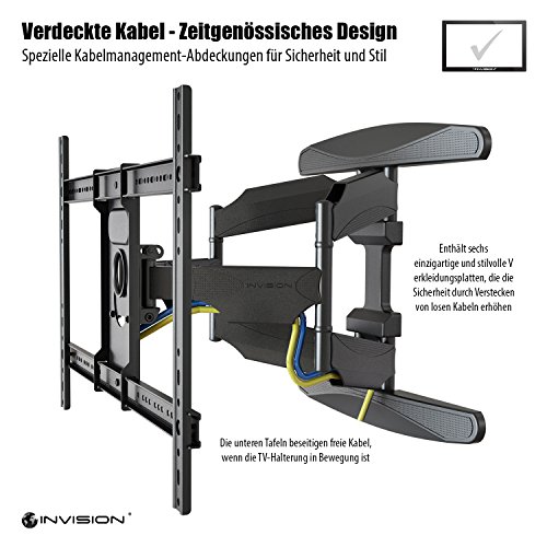 Invision Tv Wandhalterung Ultrastarker Doppelarm Schwenkbar Neigbar Fur 94 178 Cm 37 70 Zoll Halterung Fur Led Lcd Oled Plasma Curved Fernseher Vesa 200 X 200 400 X 600 Inklusive Hdmi Kabel Wasserwaage Hdtv Dxl Tv Wandhalterung