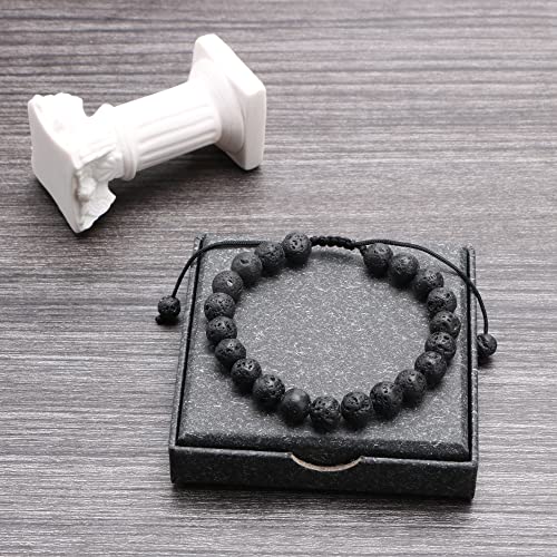 Yiyang Tiger Eye Bracelet Men Gifts 8Mm Lava Rock Bracelets Gift For Men Son Bracelet From Mom Stress Relief Adjustable Bead Bracelet Birthday Gifts For Men Son Gifts For Son From Mom #TOP4