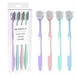DR PERFECT Soft Tongue Brush Scraper Cleaner Helps Fight Bad Breath Clean Your Tongue Without Hurt Pack Of 4 (GREEN PURPLE BLUE PINK)